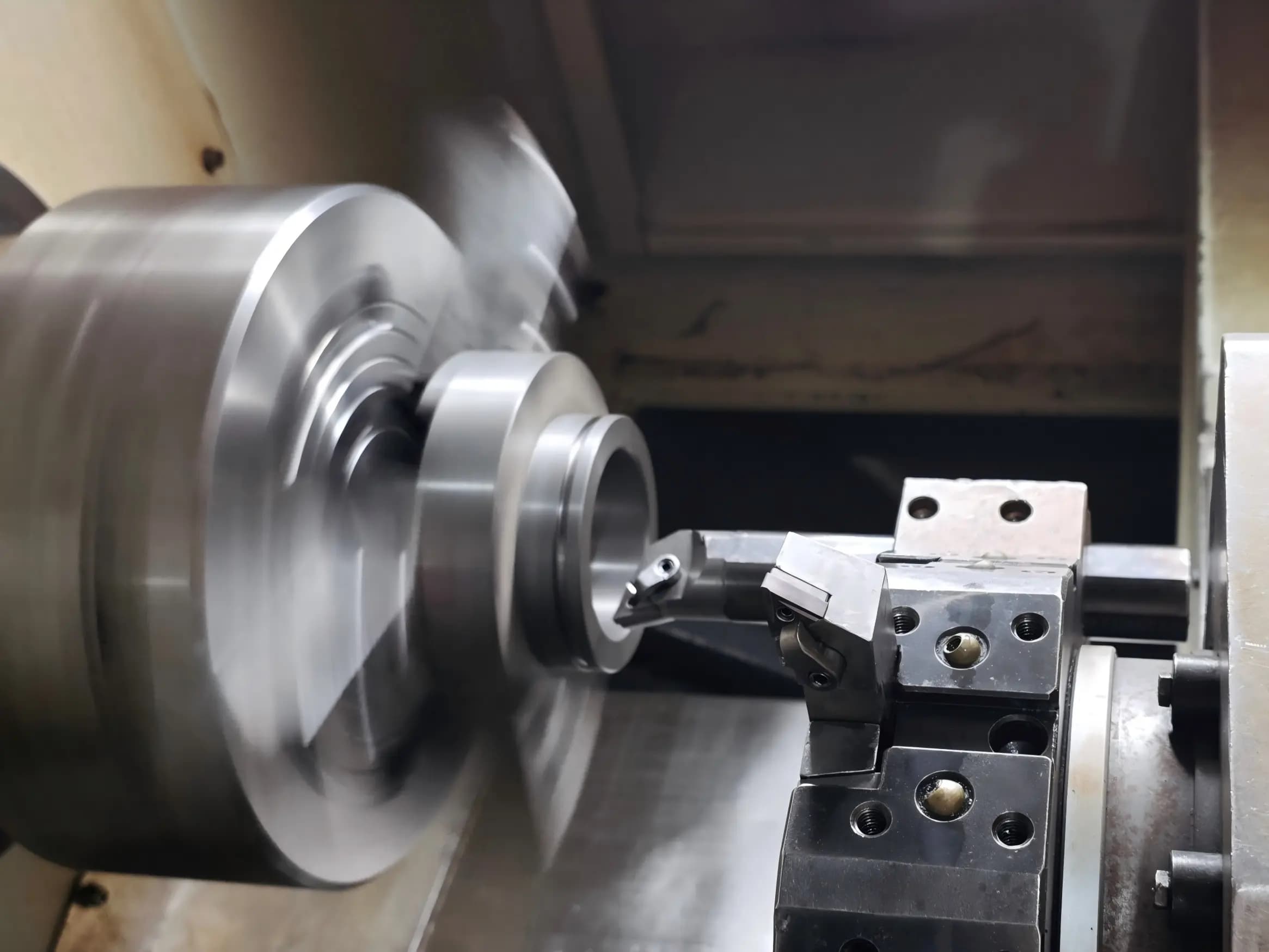Precision CNC turning of a rotating equipment bearing housing on SCPM's heavy-duty CNC lathe in Zhejiang, China