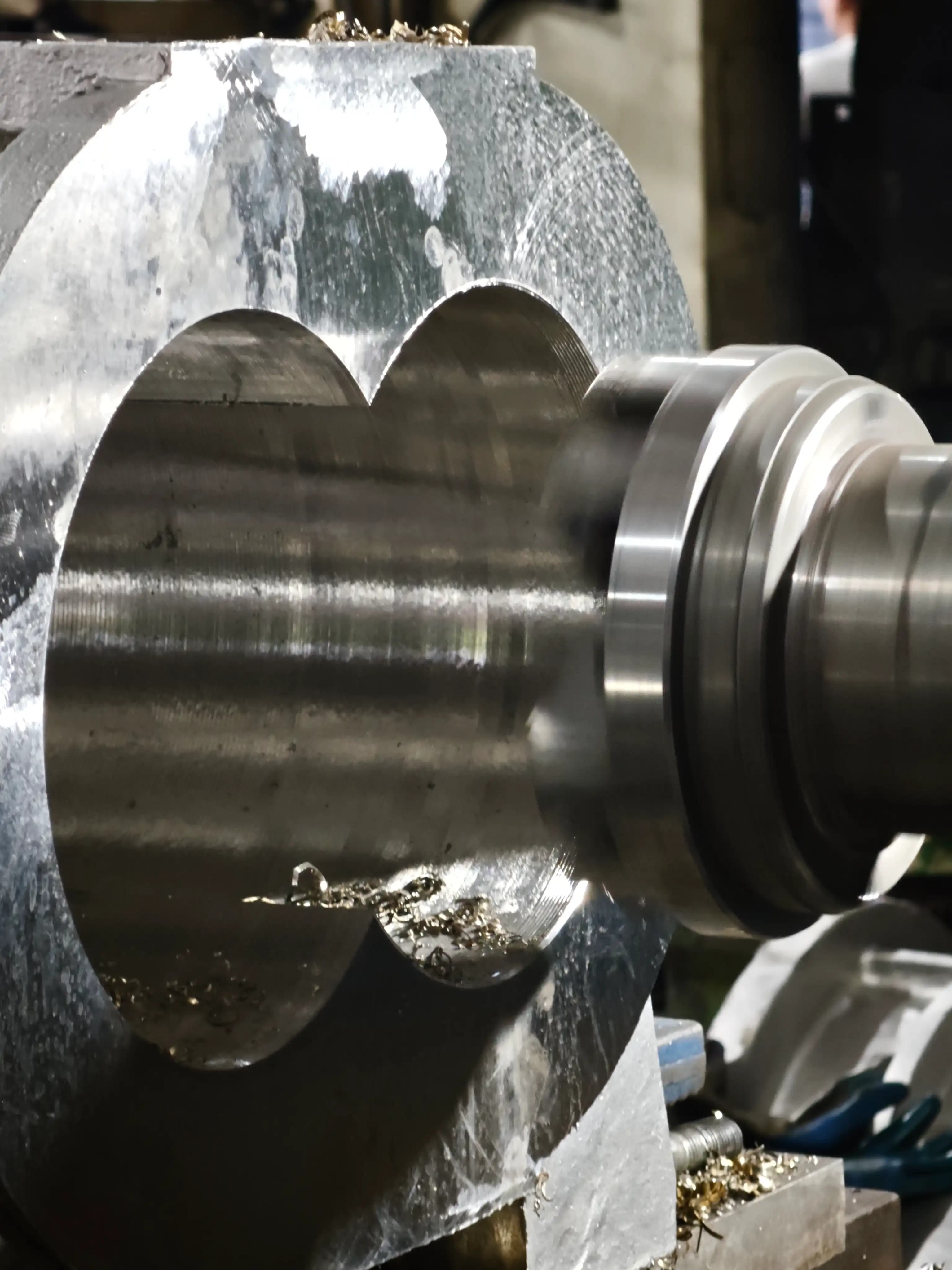 Heavy rough milling operation removing bulk material from a steel workpiece